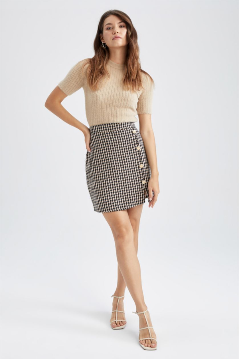 FEMME Marron Jupe Taille Normale Doublé