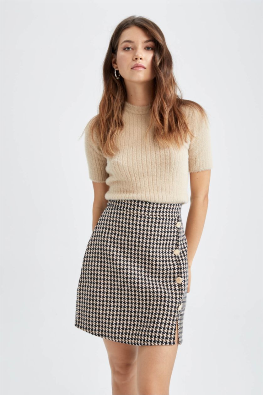 FEMME Marron Jupe Taille Normale Doublé