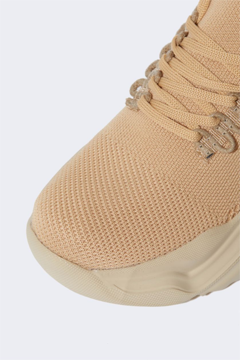 Kadın Camel Kadın DeFactoFit Yüksek Taban Bağcıklı Spor Ayakkabı