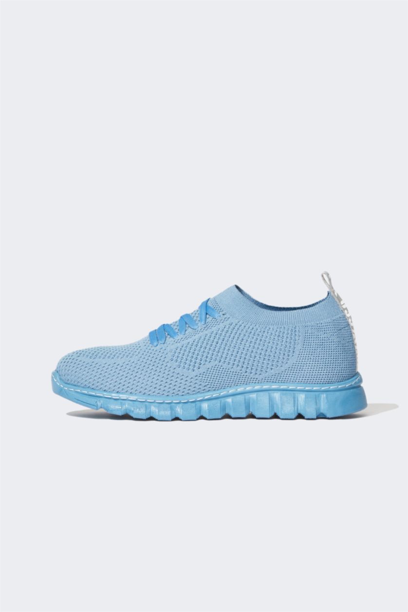FEMME BLEU Clair Baskets Lacé