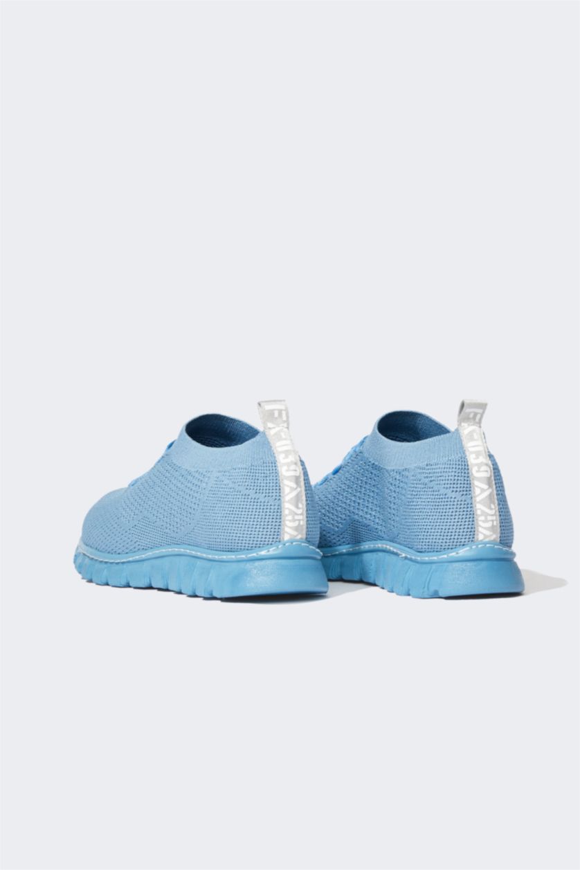 FEMME BLEU Clair Baskets Lacé