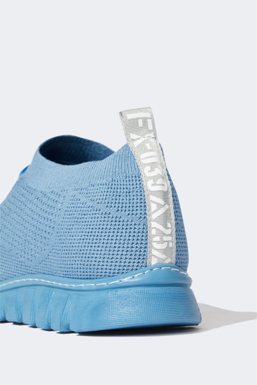 FEMME BLEU Clair Baskets Lacé