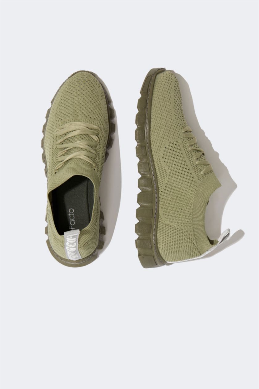 نساء كاكي حذاء رياضي برباط