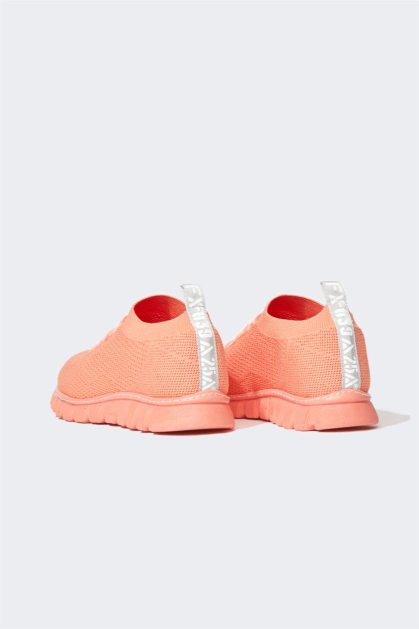 نساء برتقالي حذاء رياضي نسائي برباط