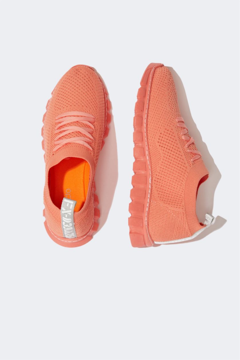 نساء برتقالي حذاء رياضي نسائي برباط
