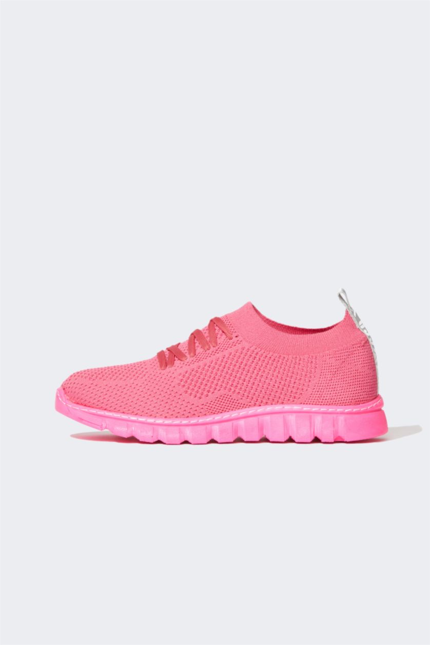 Woman Dark Pink Woman Serrated Sole Sport shoes