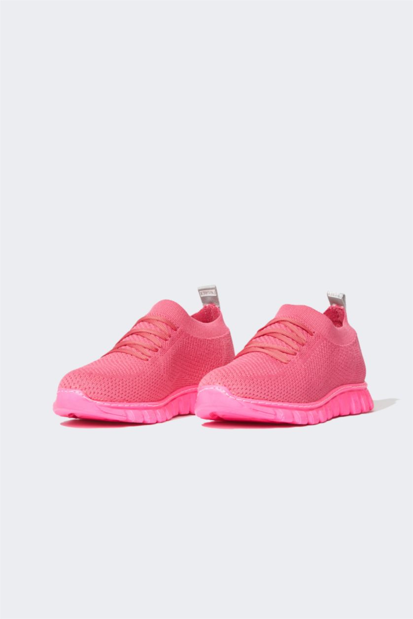 Woman Dark Pink Woman Serrated Sole Sport shoes