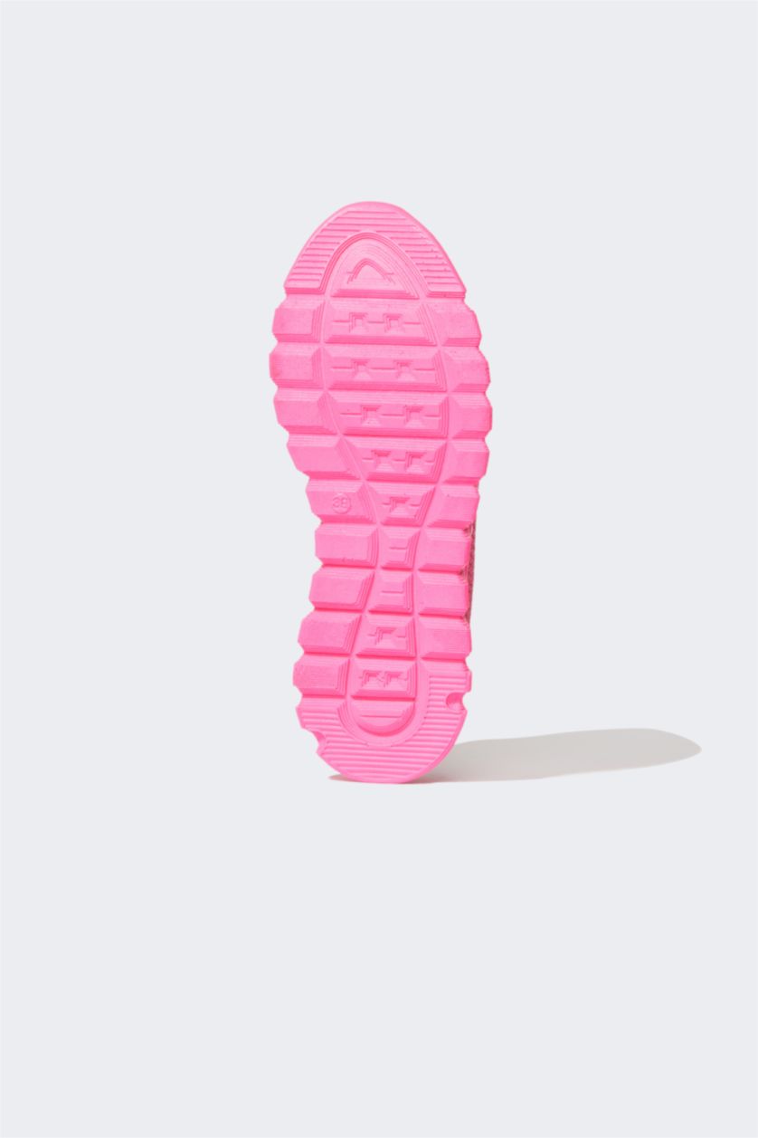 Woman Dark Pink Woman Serrated Sole Sport shoes