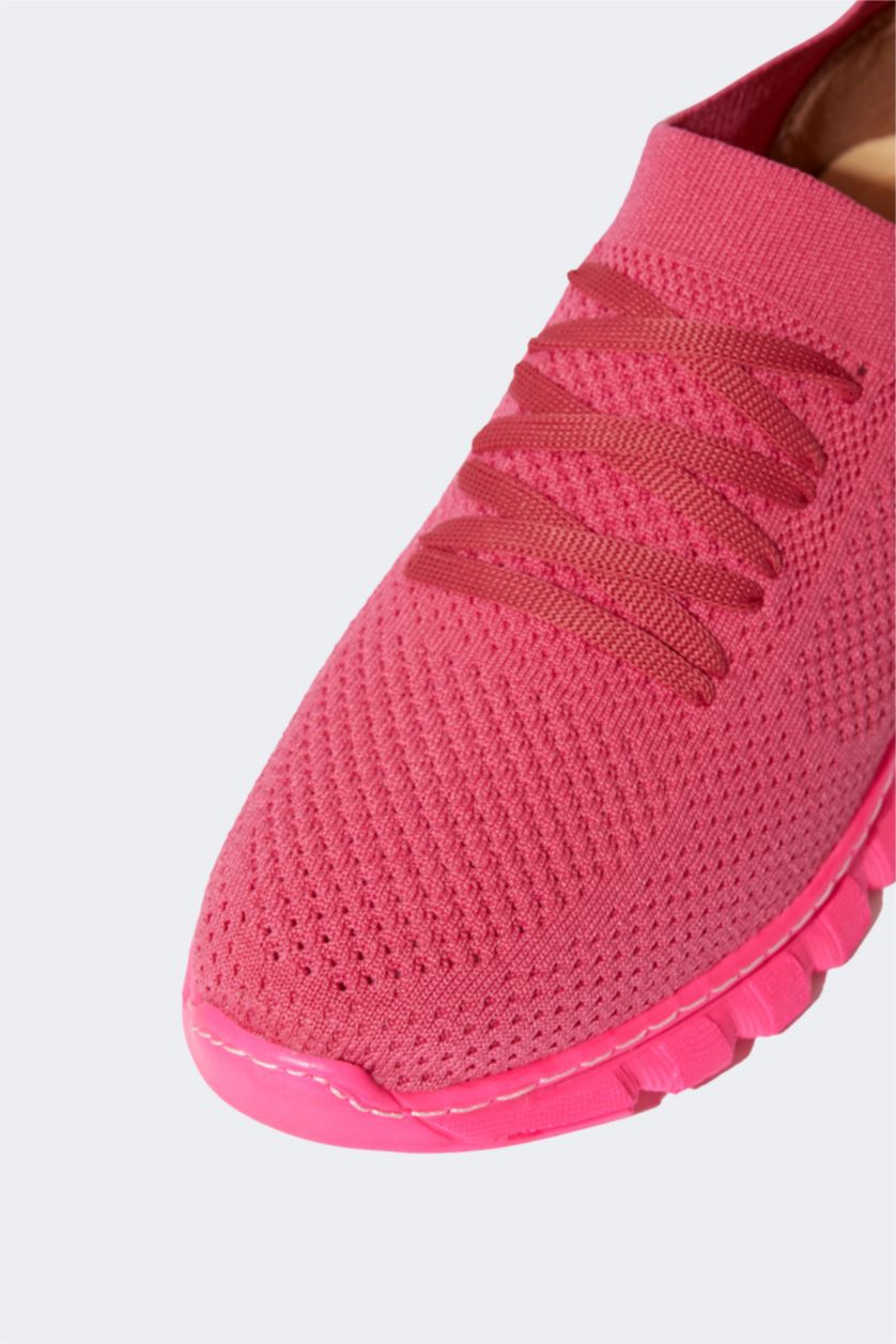 Woman Dark Pink Woman Serrated Sole Sport shoes