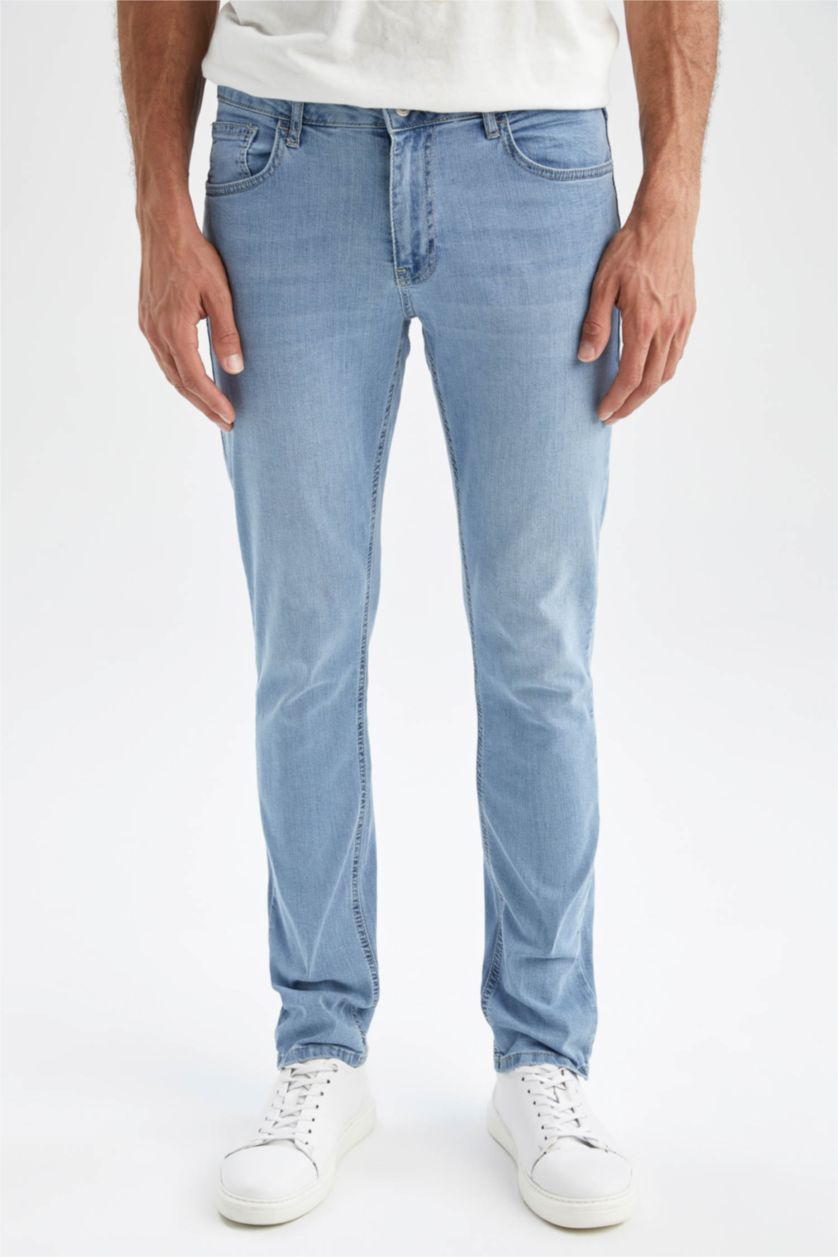 HOMME BLEU Clair Jean slim coupe slim Pedro à taille normale
