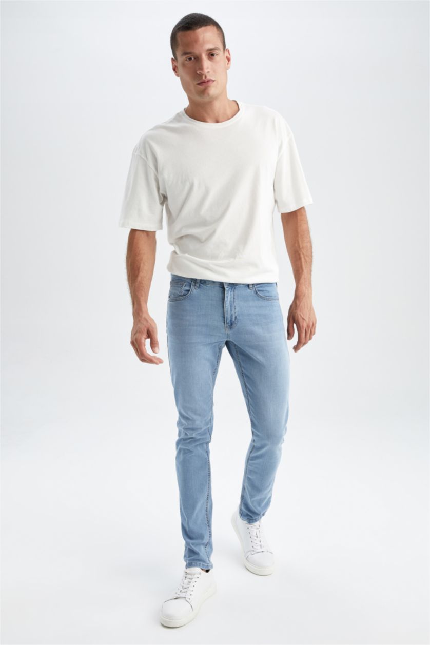 HOMME BLEU Clair Jean slim coupe slim Pedro à taille normale
