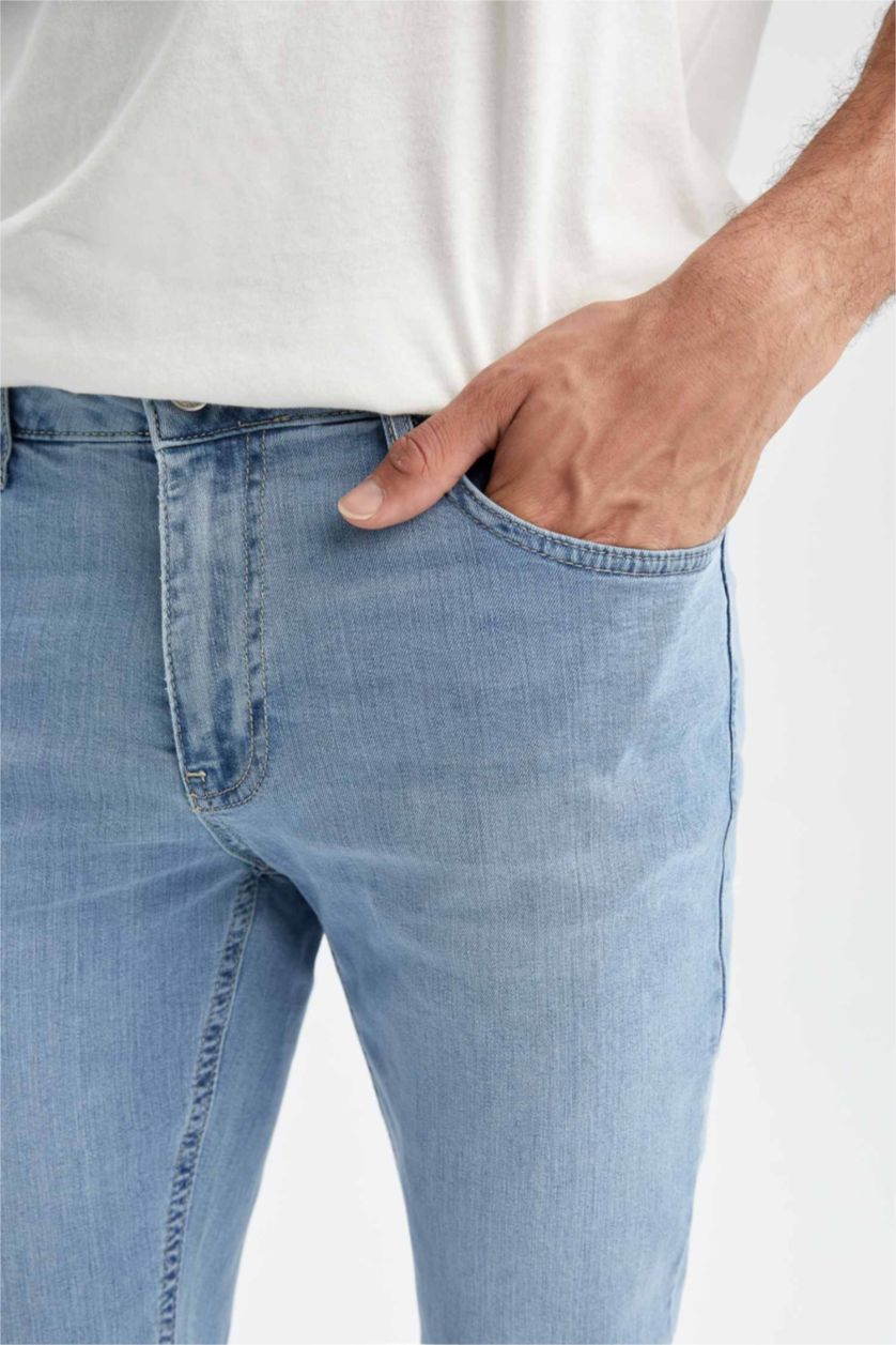 HOMME BLEU Clair Jean slim coupe slim Pedro à taille normale