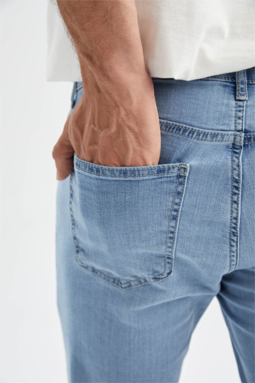 HOMME BLEU Clair Jean slim coupe slim Pedro à taille normale