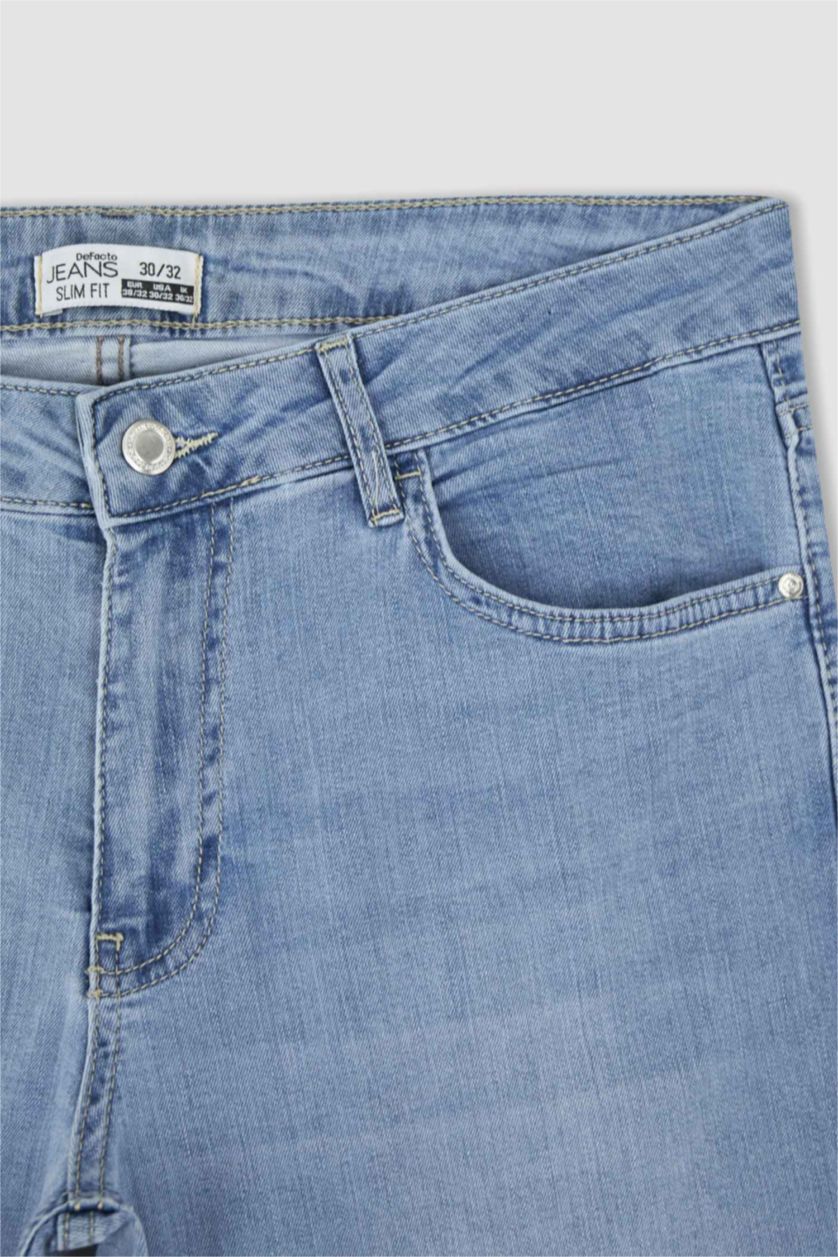 HOMME BLEU Clair Jean slim coupe slim Pedro à taille normale