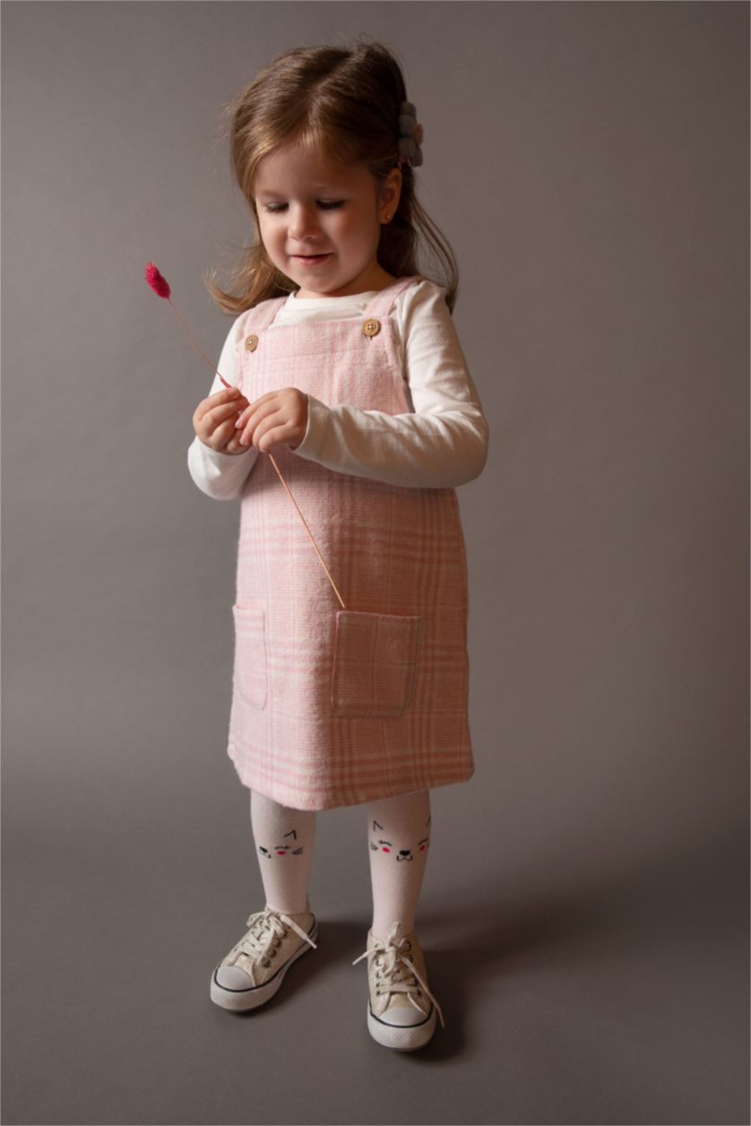 BÉBÉ FILLE Rose Robe Flanelle Carreaux À bretelles