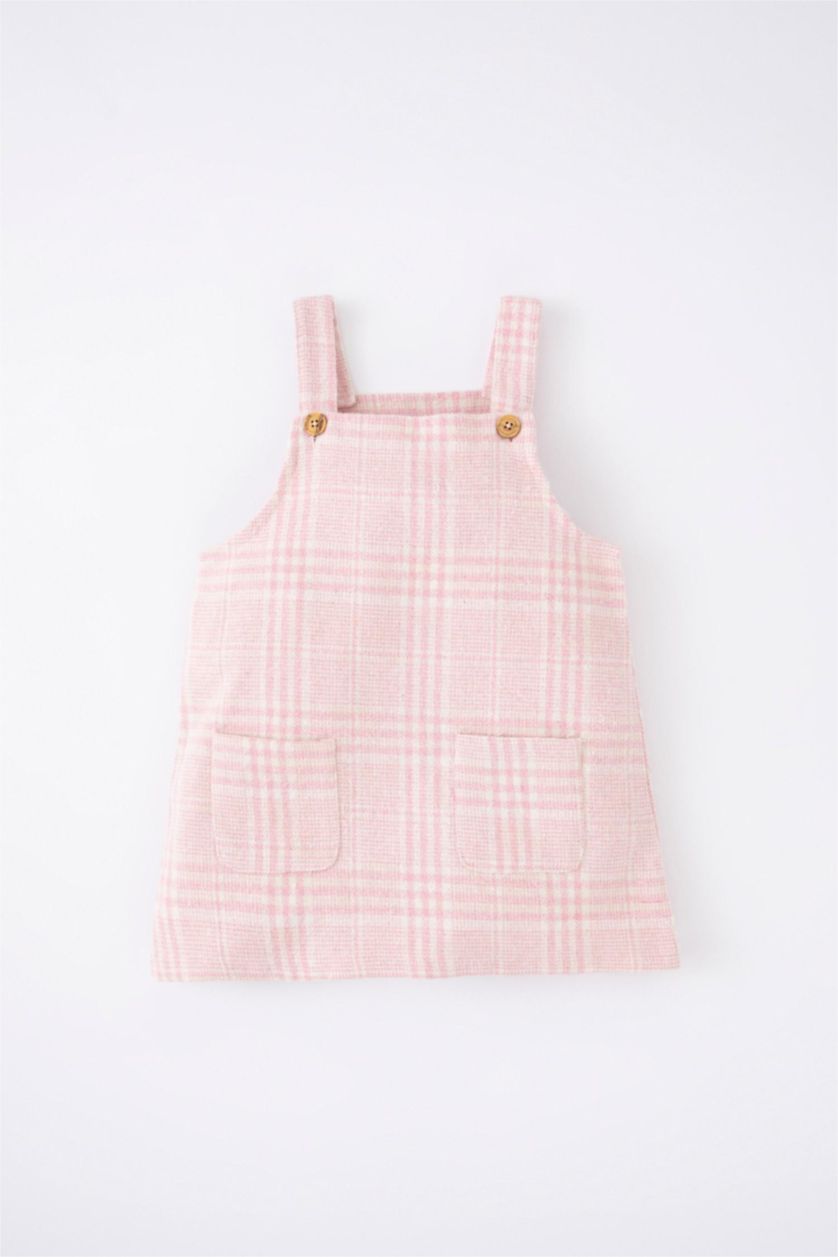 BÉBÉ FILLE Rose Robe Flanelle Carreaux À bretelles