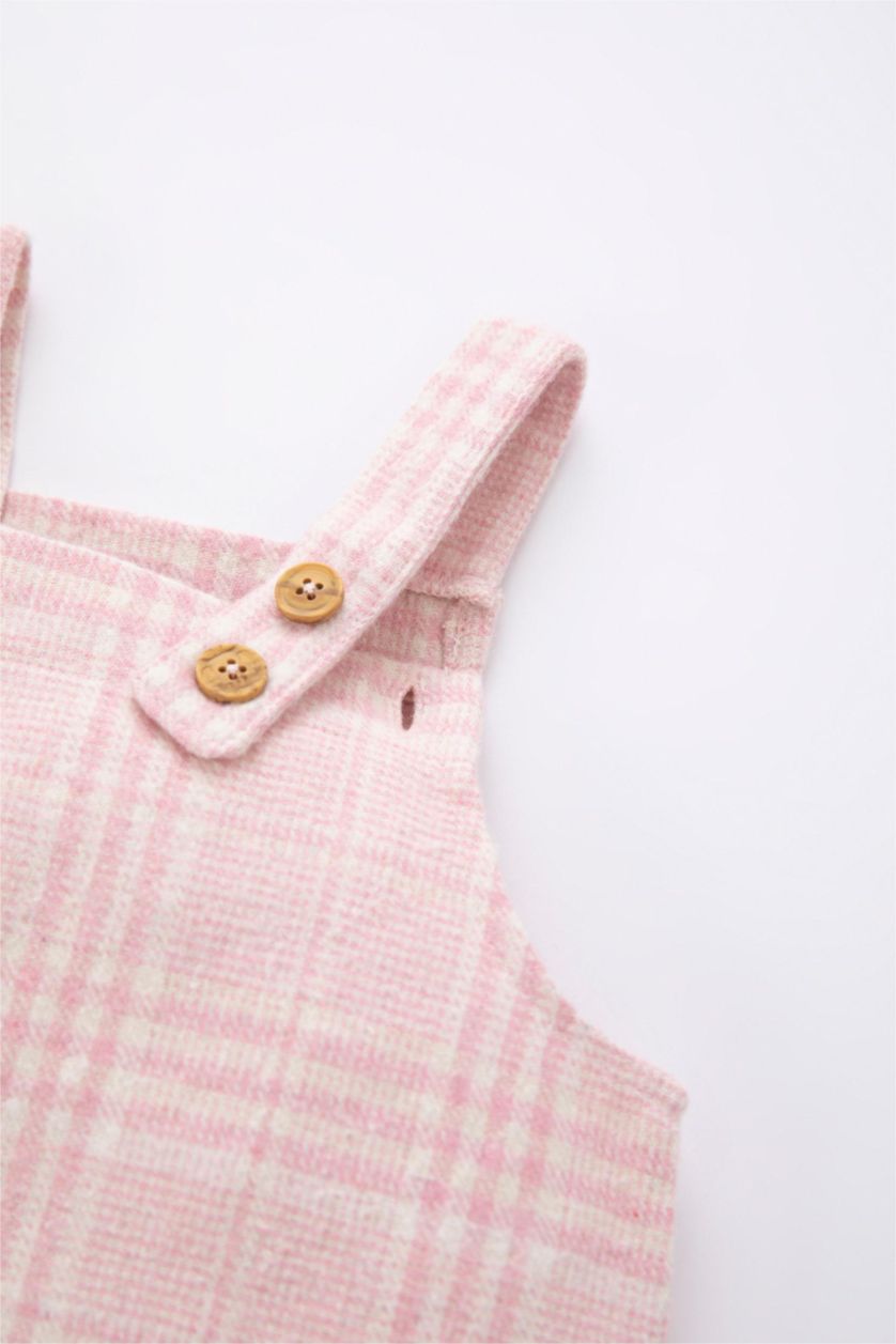 BÉBÉ FILLE Rose Robe Flanelle Carreaux À bretelles