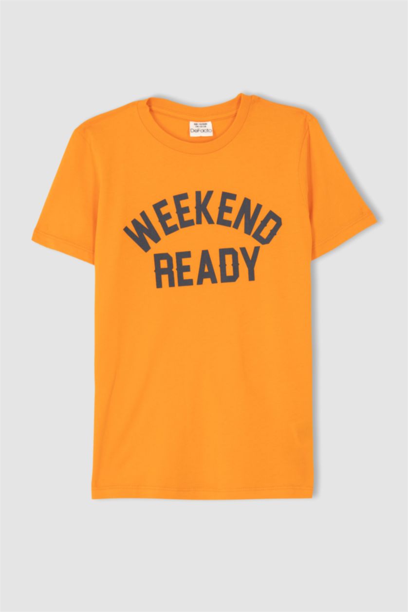 GARÇONS Orange Ensemble pyjama short imprimé manches courtes pour garçon