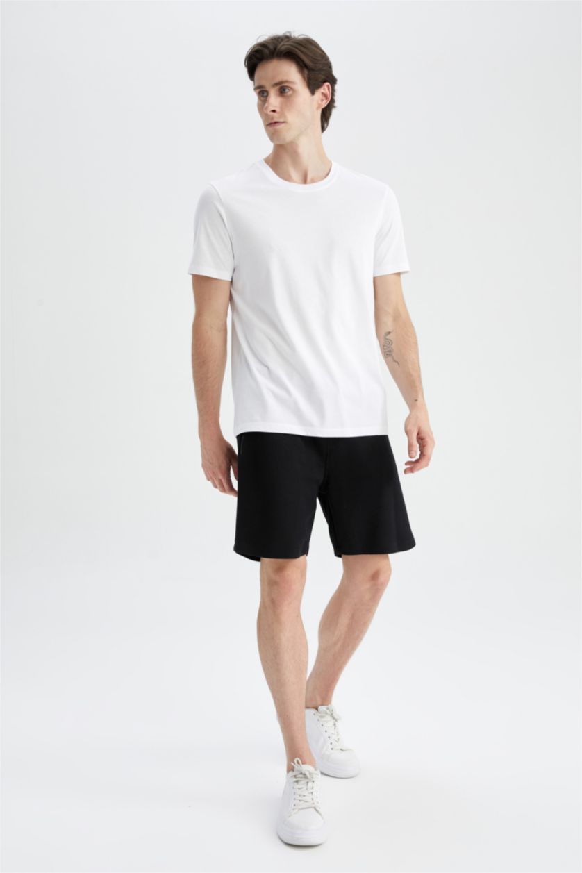 Erkek Siyah Regular Fıt Şort