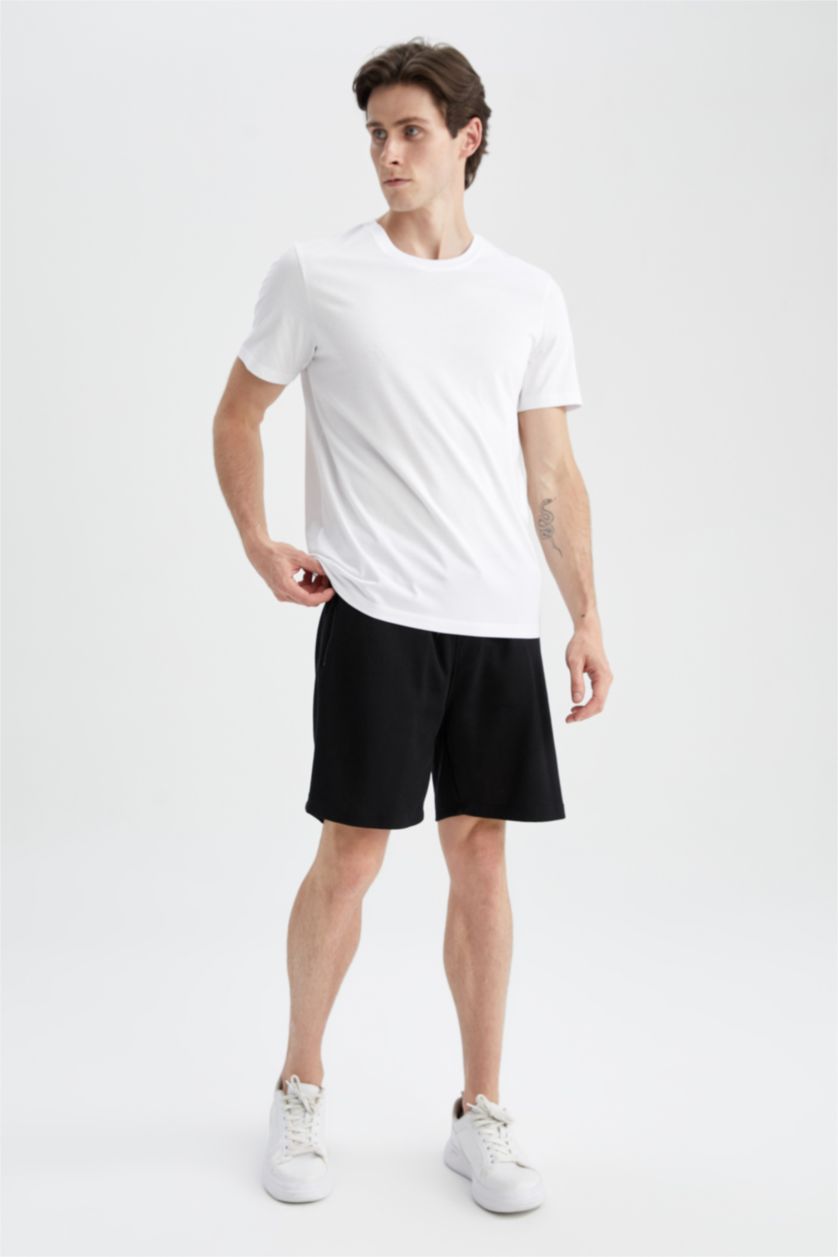 Erkek Siyah Regular Fıt Şort