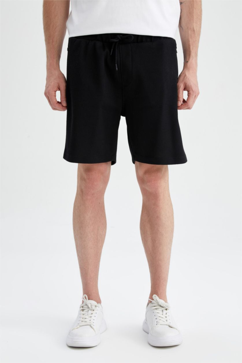 Erkek Siyah Regular Fıt Şort
