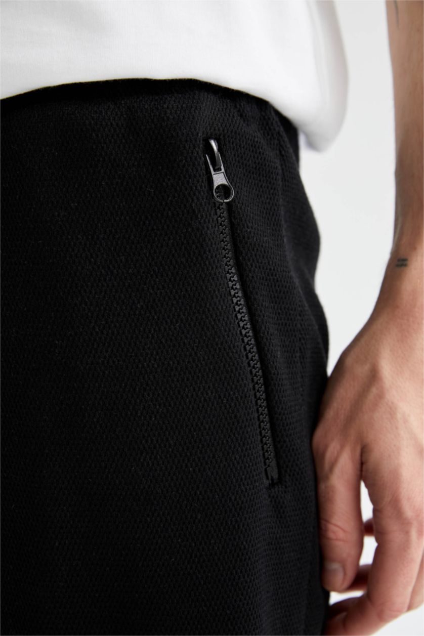 Erkek Siyah Regular Fıt Şort