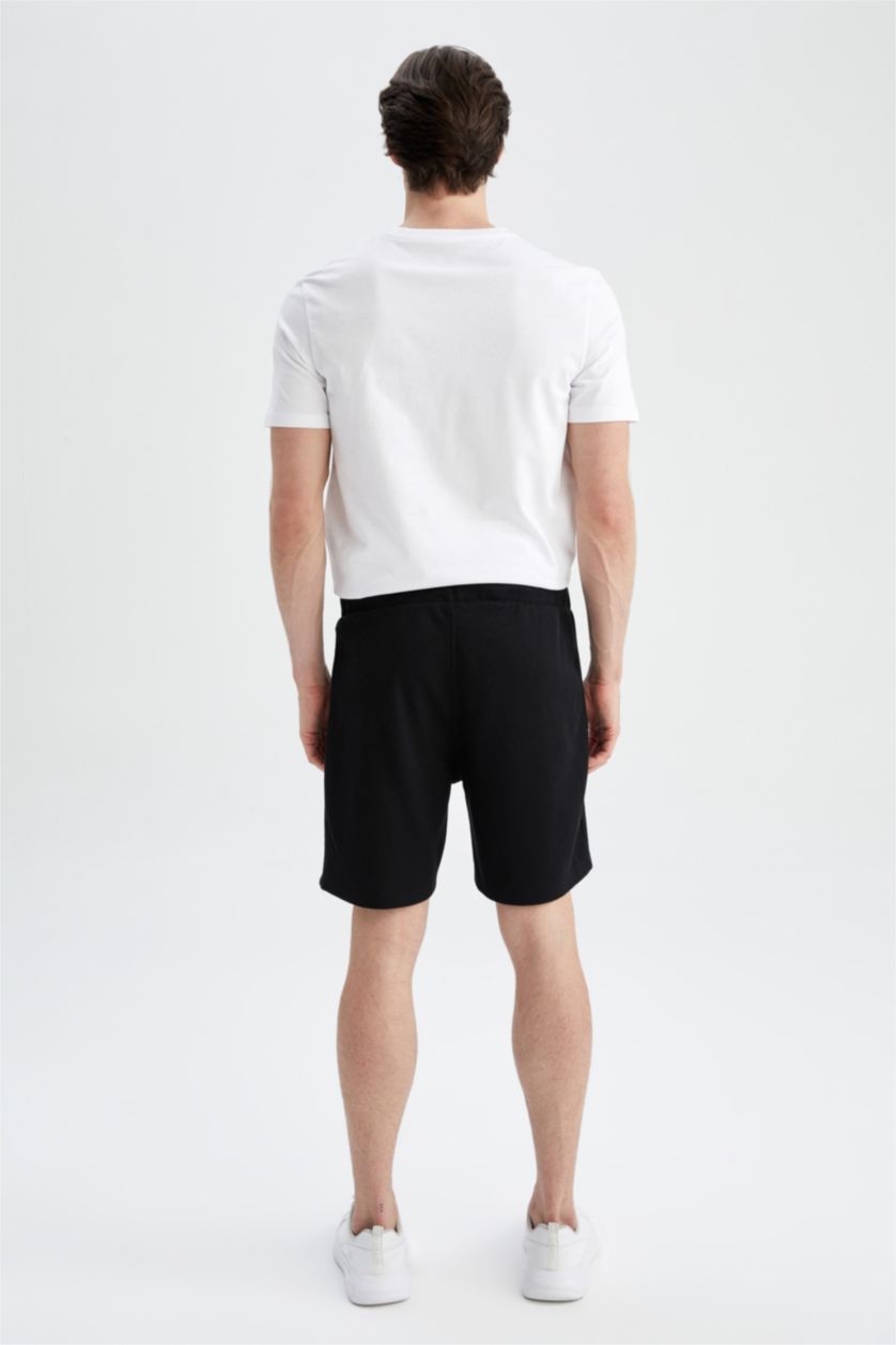 Erkek Siyah Regular Fıt Şort