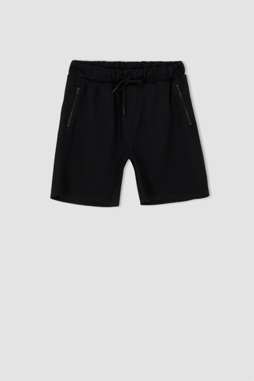 Erkek Siyah Regular Fıt Şort