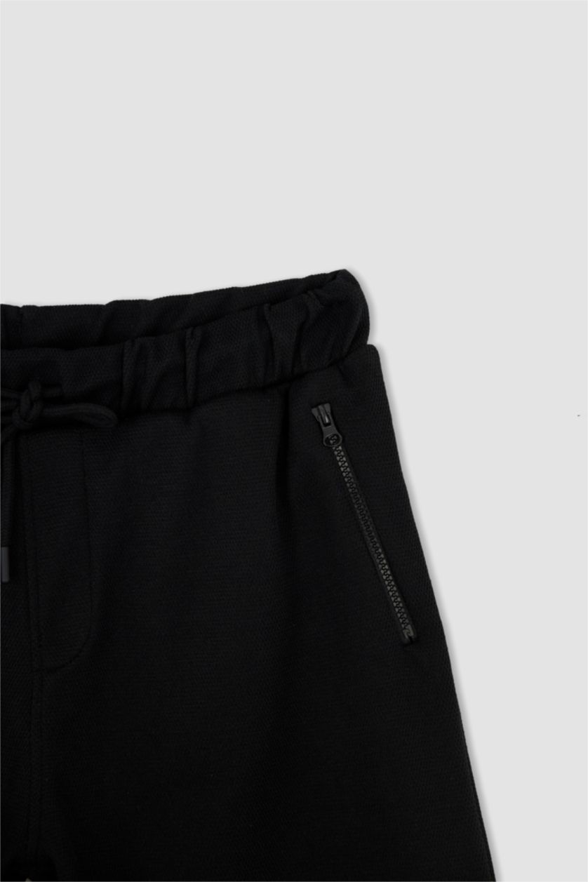 Erkek Siyah Regular Fıt Şort