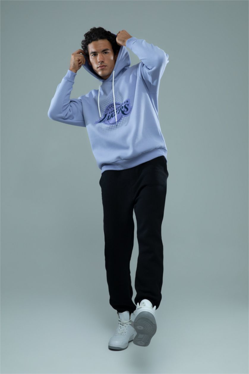 Erkek Açık Lila Oversıze Kalın Sweatshirt Kumaşı Sweatshirt