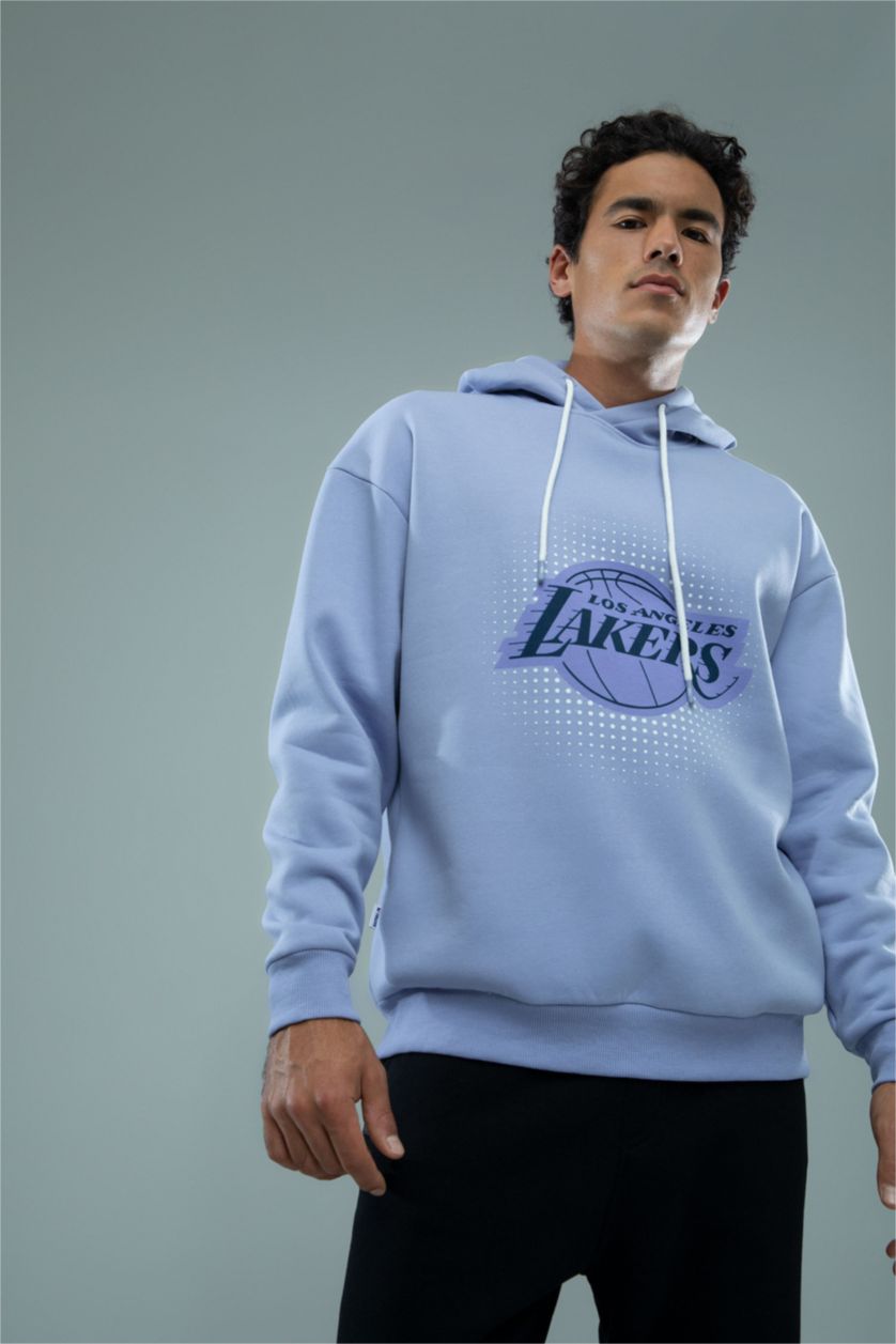 Erkek Açık Lila Oversıze Kalın Sweatshirt Kumaşı Sweatshirt