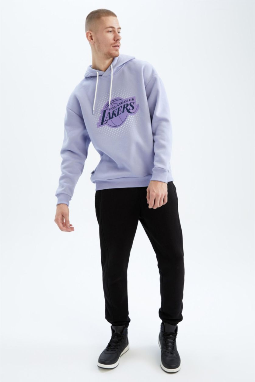 Erkek Açık Lila Oversıze Kalın Sweatshirt Kumaşı Sweatshirt