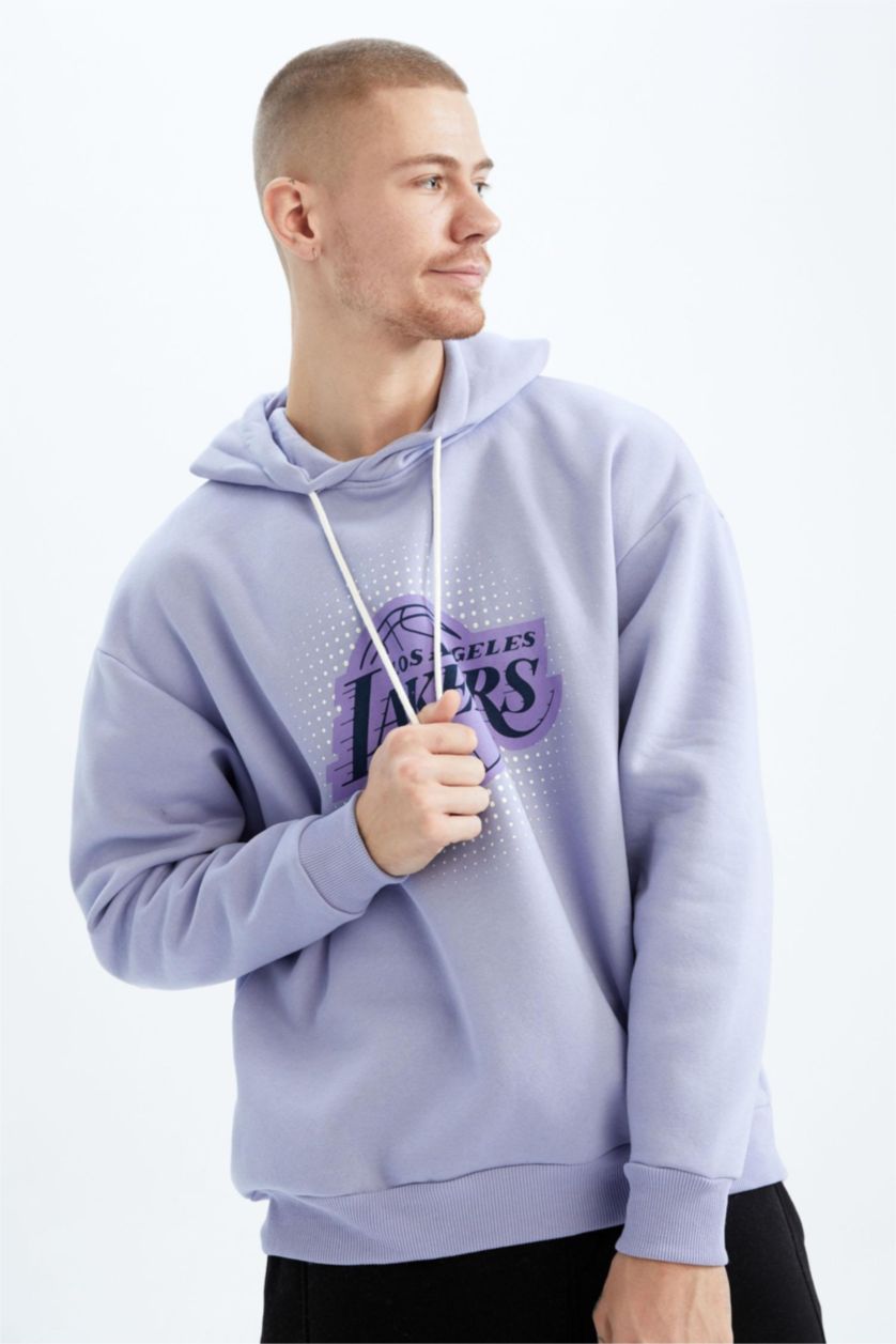 Erkek Açık Lila Oversıze Kalın Sweatshirt Kumaşı Sweatshirt