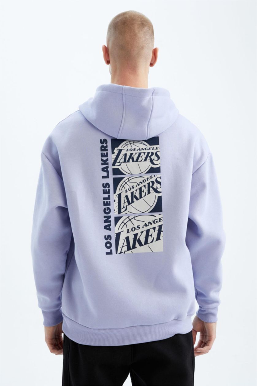 Erkek Açık Lila Oversıze Kalın Sweatshirt Kumaşı Sweatshirt