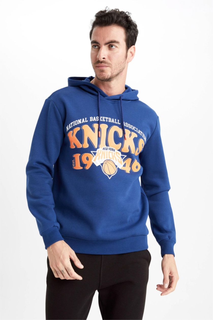 رجالي أزرق فاقع Standard Fit Thick Sweatshirt Fabric Sweatshirt