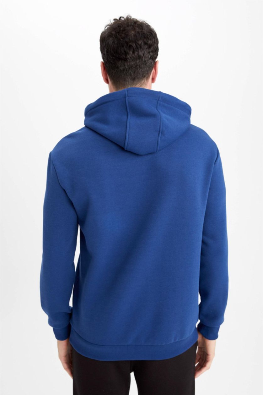 رجالي أزرق فاقع Standard Fit Thick Sweatshirt Fabric Sweatshirt