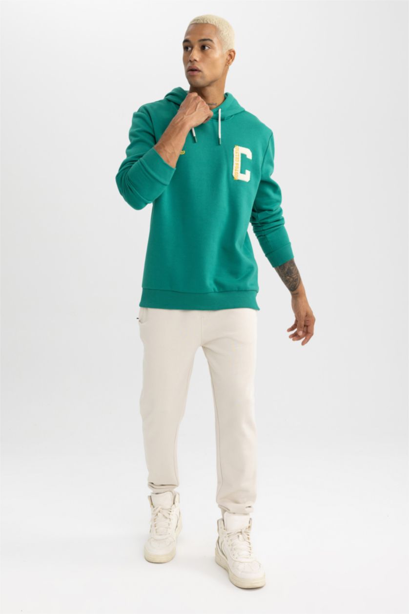 HOMME Vert Tissu Sweat Épais Coupe standard