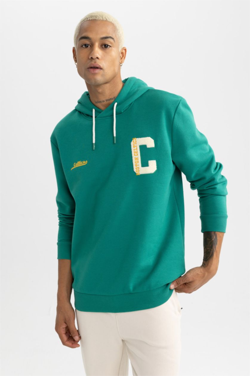 HOMME Vert Tissu Sweat Épais Coupe standard