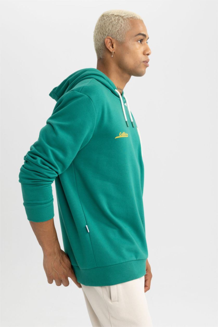 HOMME Vert Tissu Sweat Épais Coupe standard