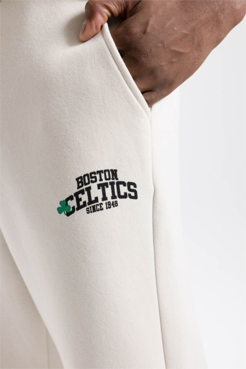 Erkek Taş Standart Fıt Kalın Sweatshirt Kumaşı Jogger