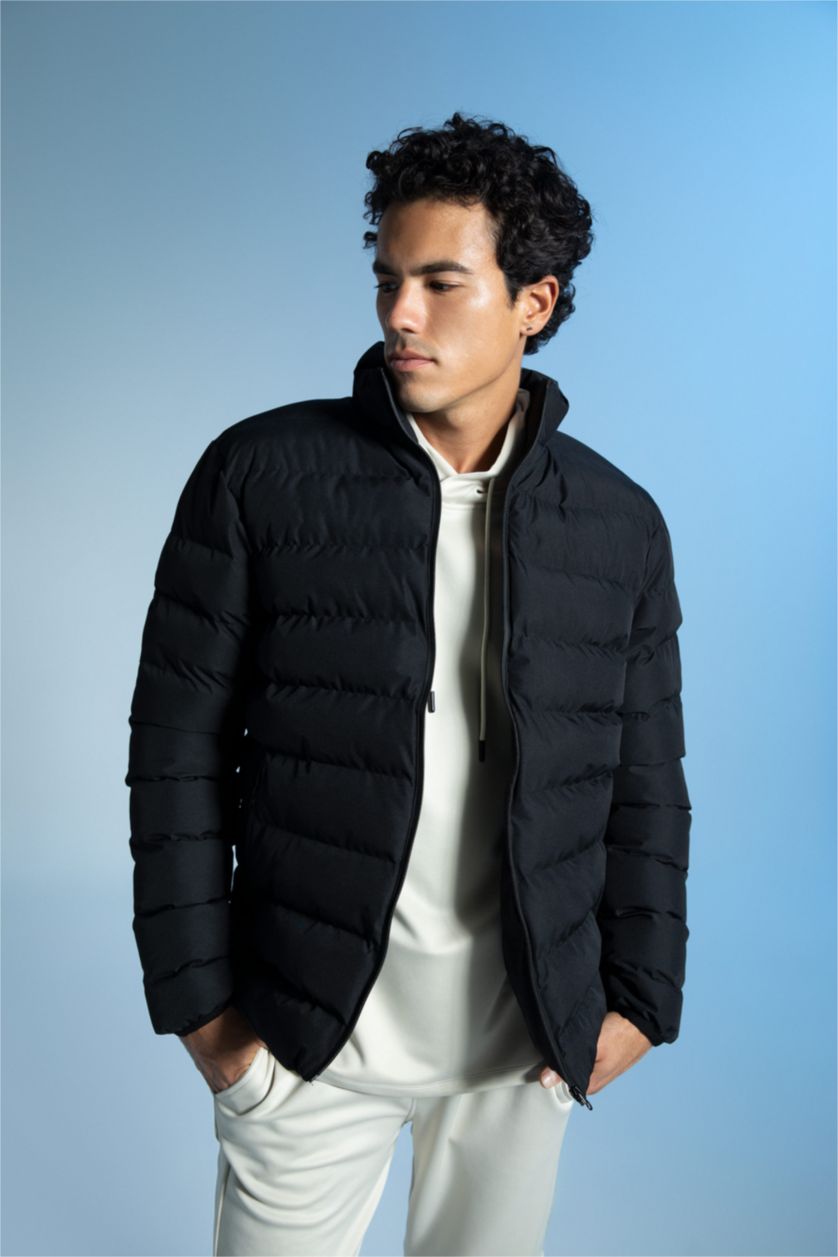 MAN Black Defacto Fit Regular Fit Coat