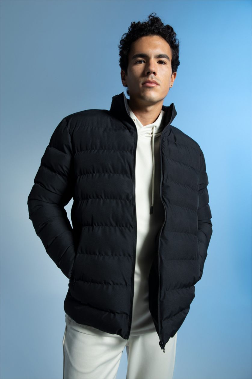 MAN Black Defacto Fit Regular Fit Coat