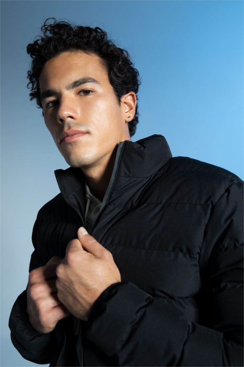 MAN Black Defacto Fit Regular Fit Coat