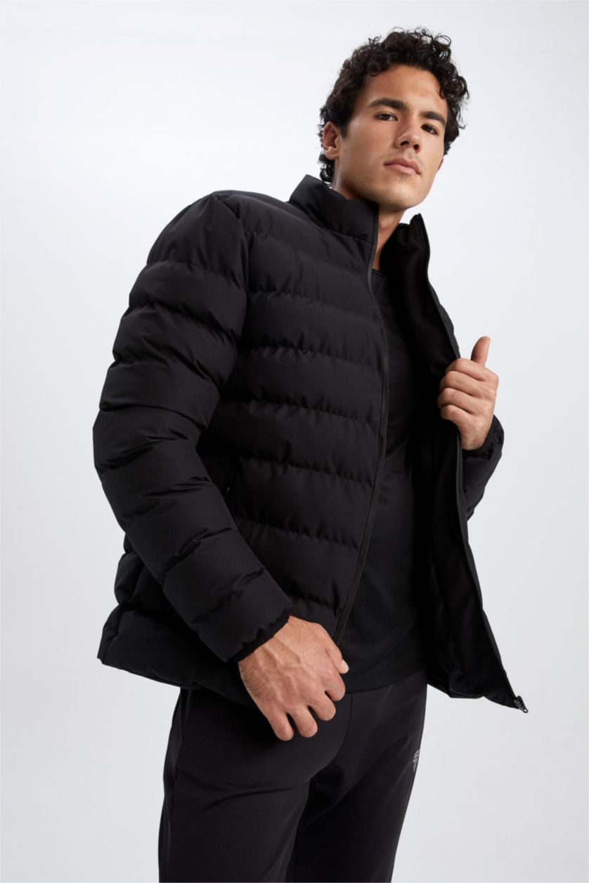 MAN Black Defacto Fit Regular Fit Coat