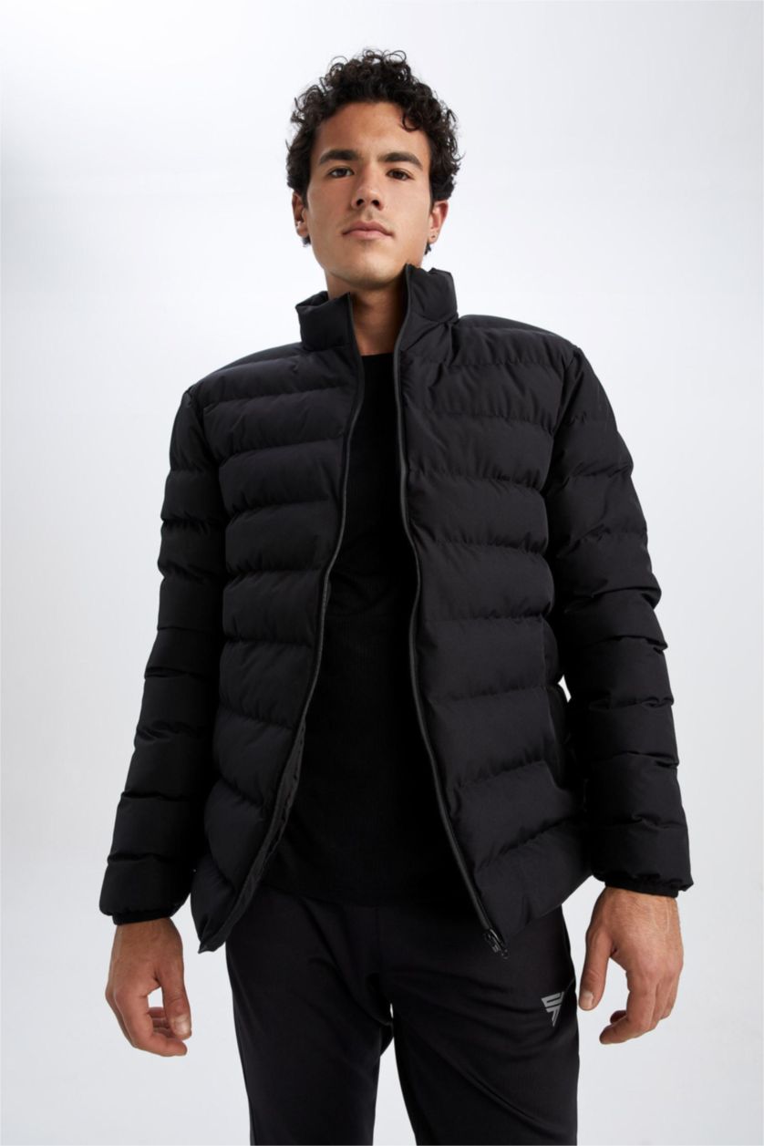 MAN Black Defacto Fit Regular Fit Coat