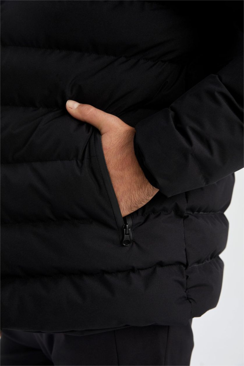 MAN Black Defacto Fit Regular Fit Coat