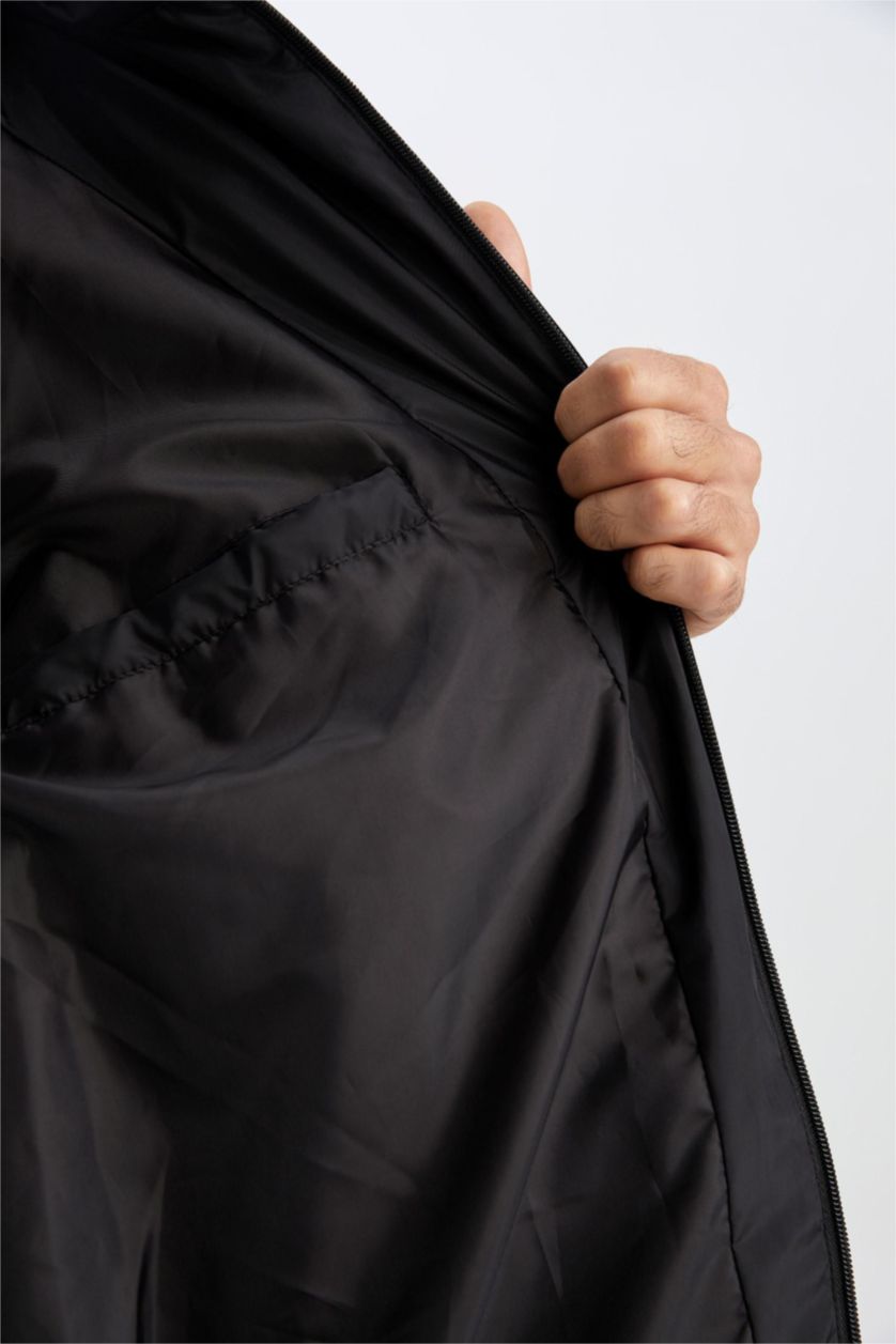 MAN Black Defacto Fit Regular Fit Coat