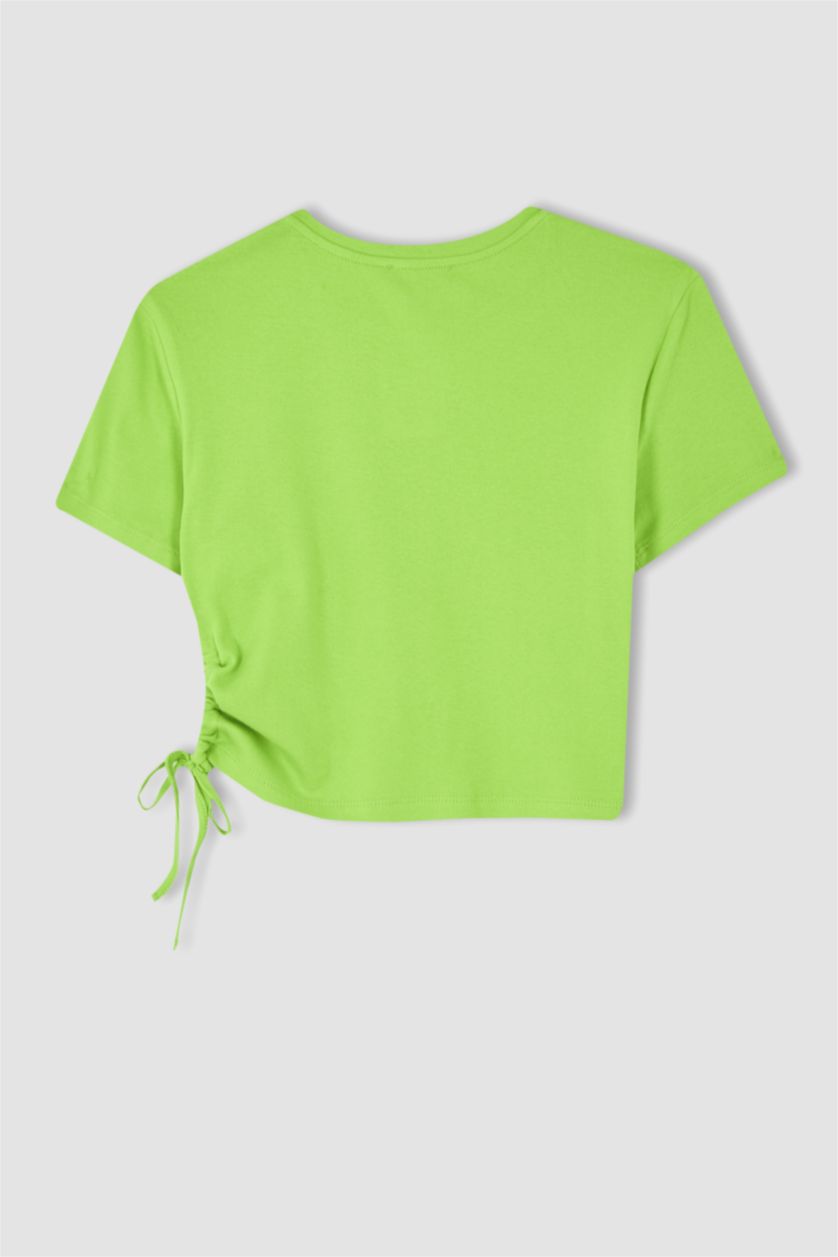 Женщины Зеленый Кроп топ с принтом из 100% хлопка, Coool