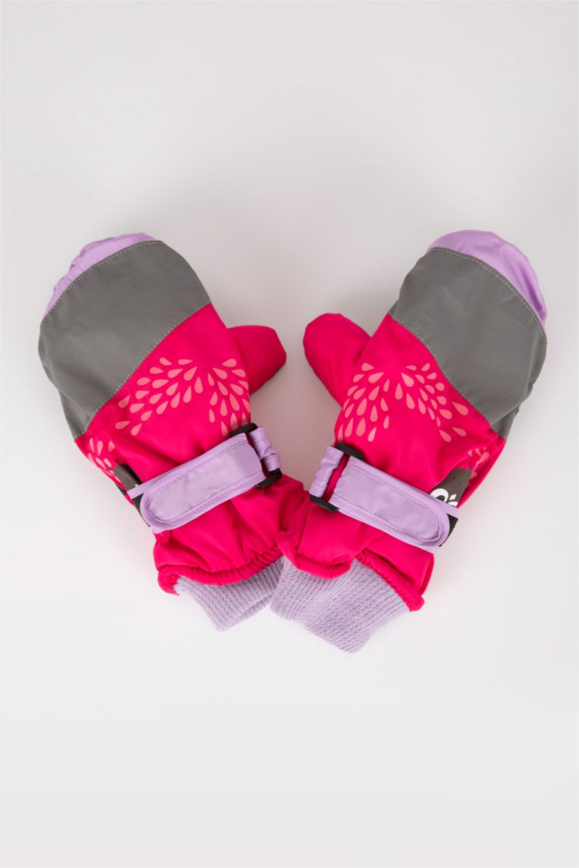 Kız Çocuk - Genç Kız Pembe Kız Çocuk Kar Eldiveni