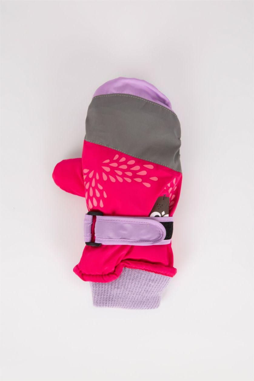 Kız Çocuk - Genç Kız Pembe Kız Çocuk Kar Eldiveni